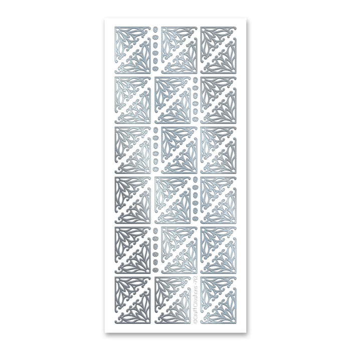 Silver Self Adhesive Swirl Peel Off Stickers – Sheet Of Craft Embellishments