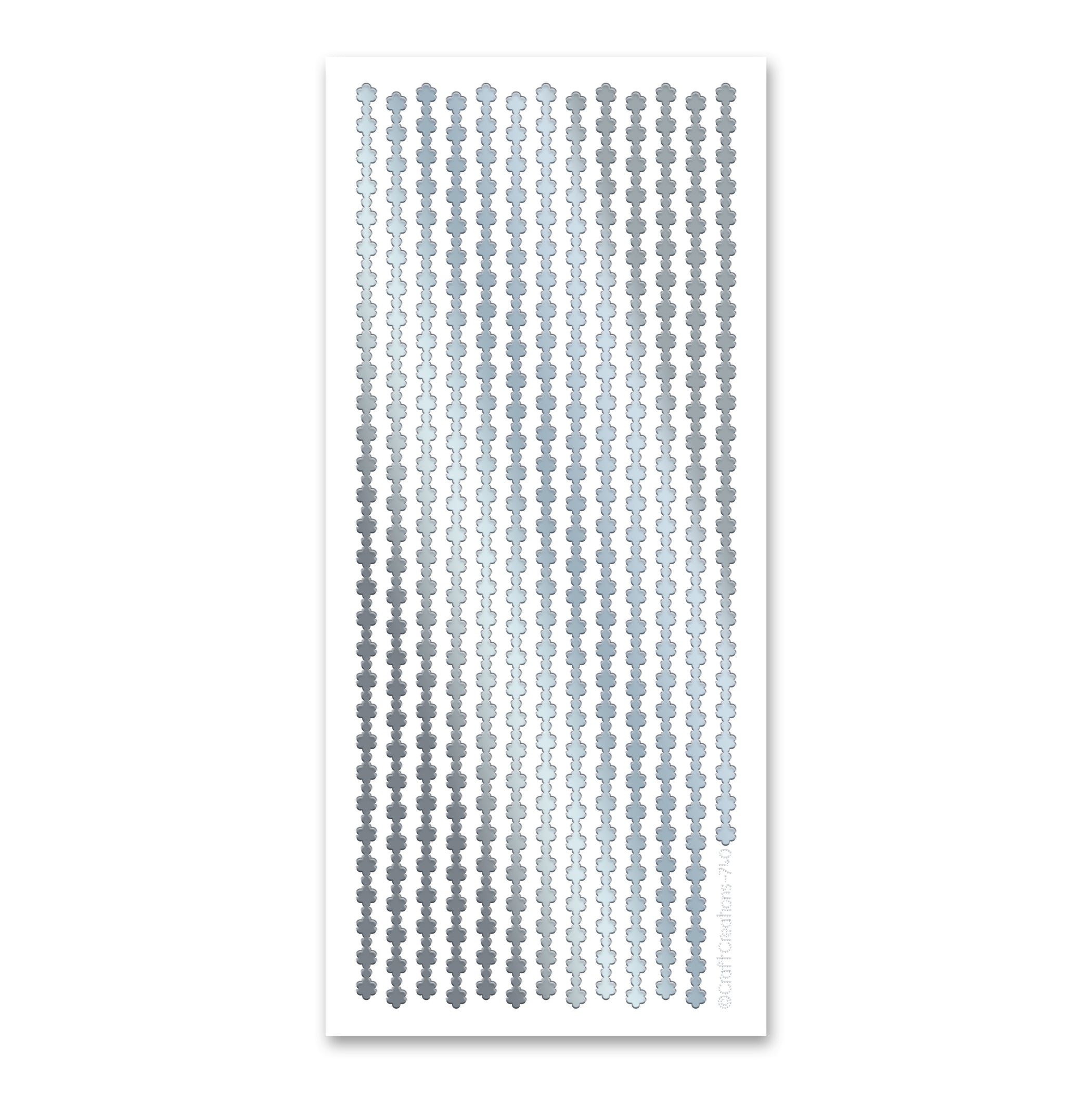 Daisy Border Small Silver Self Adhesive Stickers — Katy Sue Designs
