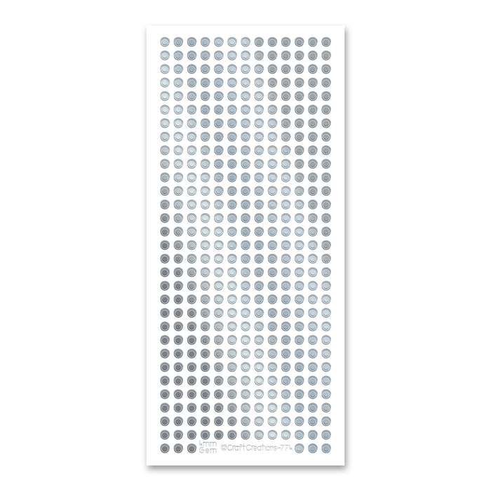 Gem Dots  Silver Self Adhesive Stickers