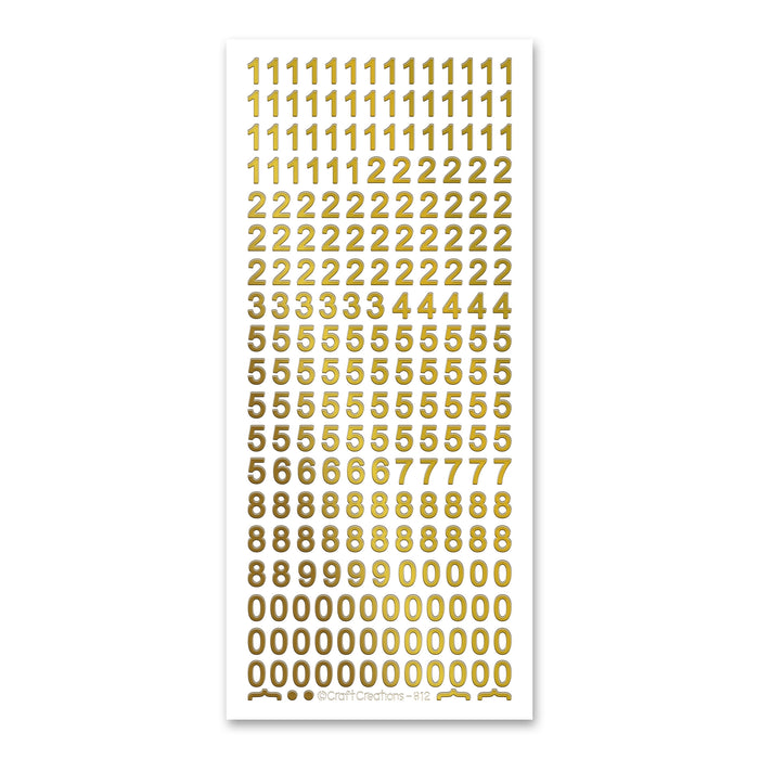 Gold Sticker Numbers 8mm Plain Numbers Gold Self Adhesive Stickers — Katy Sue Designs