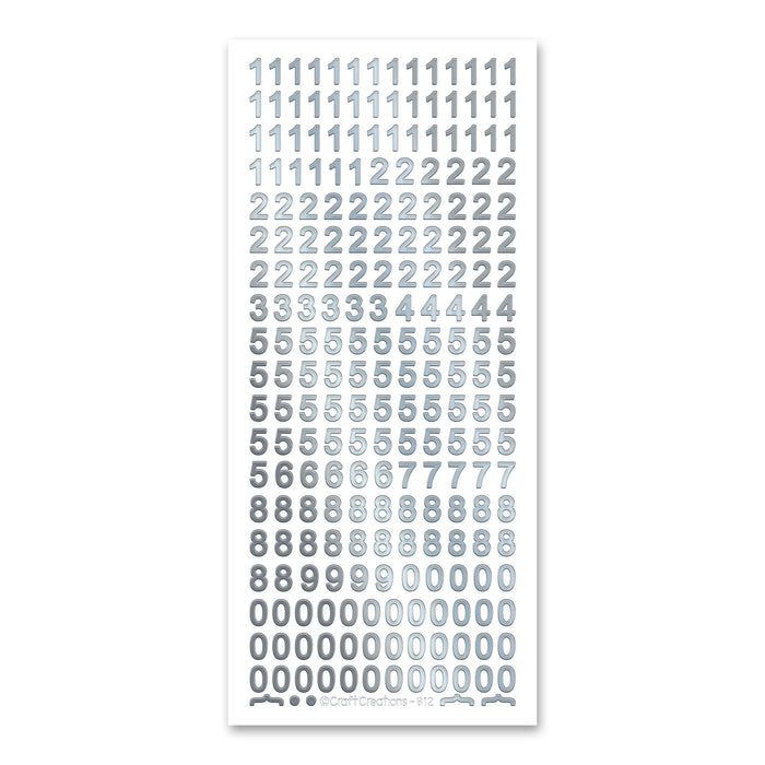 8mm Plain Numbers Silver Self Adhesive Stickers — Katy Sue Designs