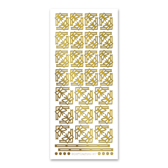 Deco Butterfly Corners  Gold Self Adhesive Stickers