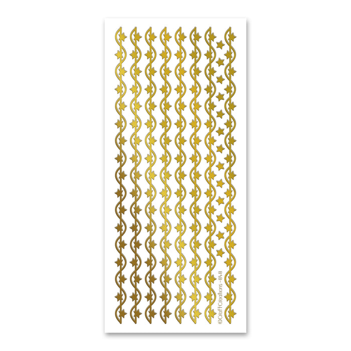 Star Borders Gold Self Adhesive Stickers
