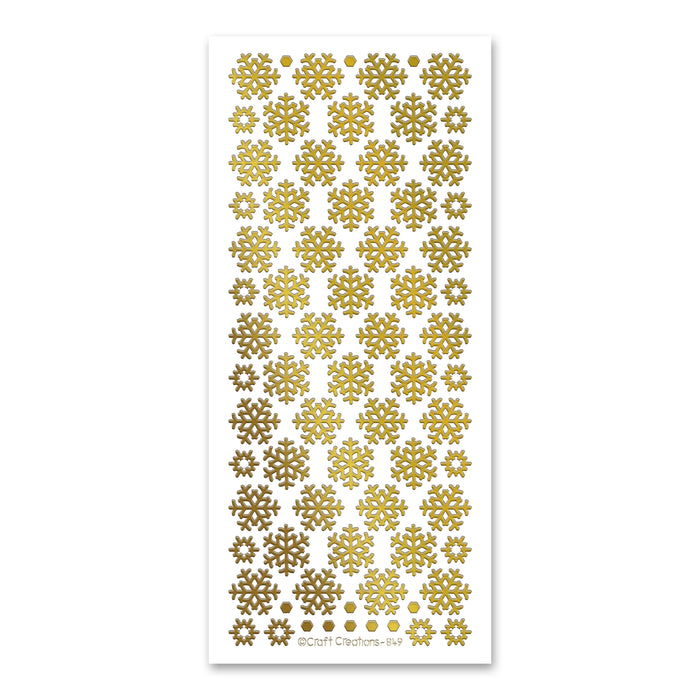 Snowflakes  Gold Self Adhesive Stickers