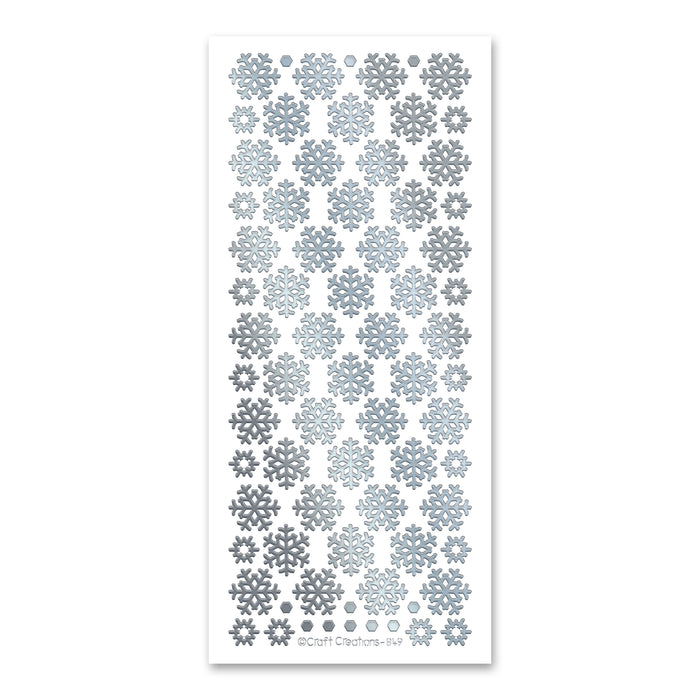 Snowflakes  Silver Self Adhesive Stickers