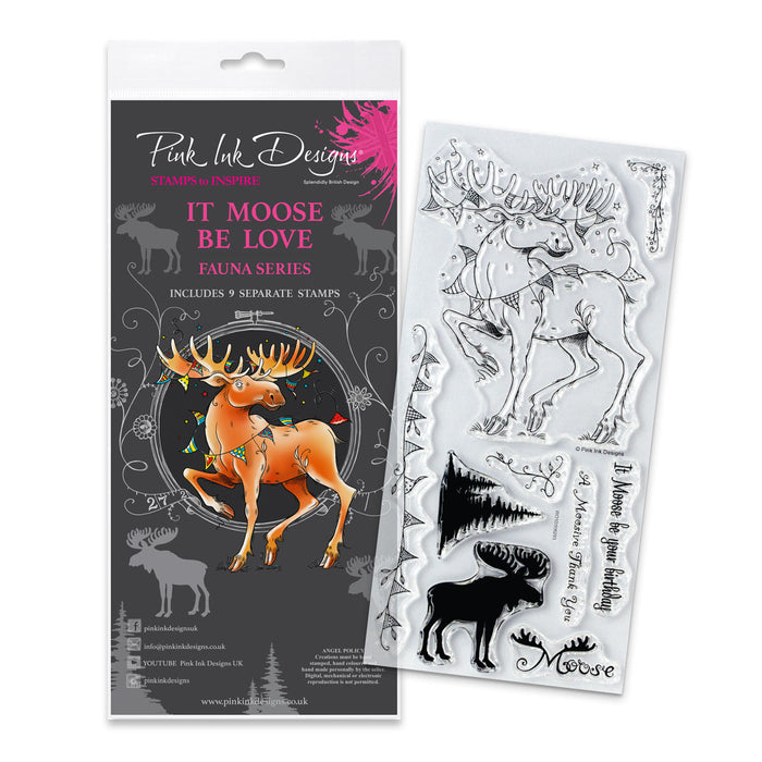 Pink Ink Designs - It Moose Be Love, DL Stamp Set