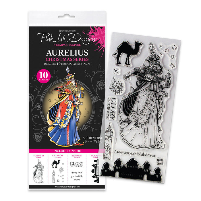 Pink Ink Designs - Aurelius - Christmas King, DL Stamp Set
