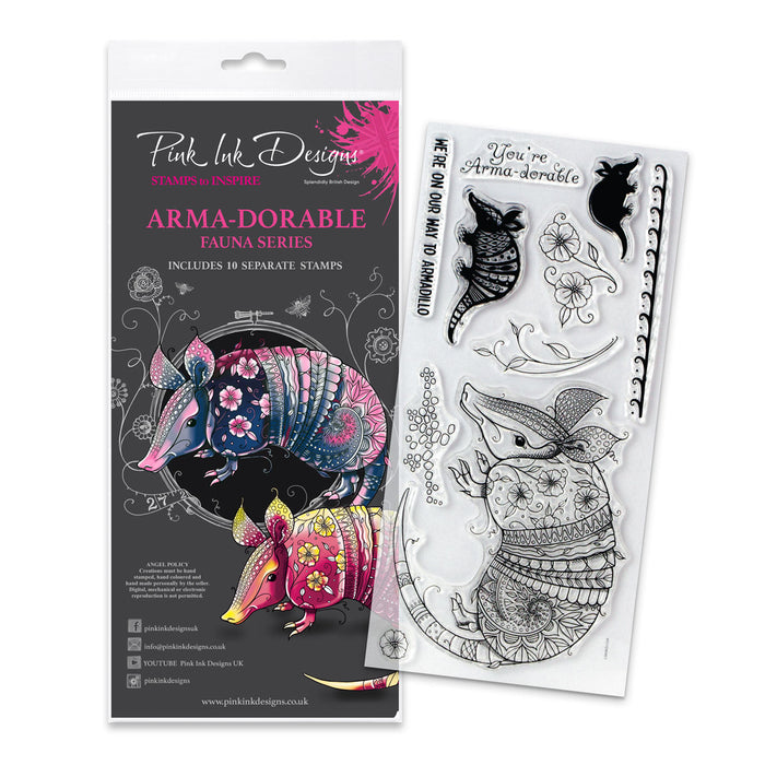 Pink Ink Designs - Arma-dorable Armadillo, DL Stamp Set