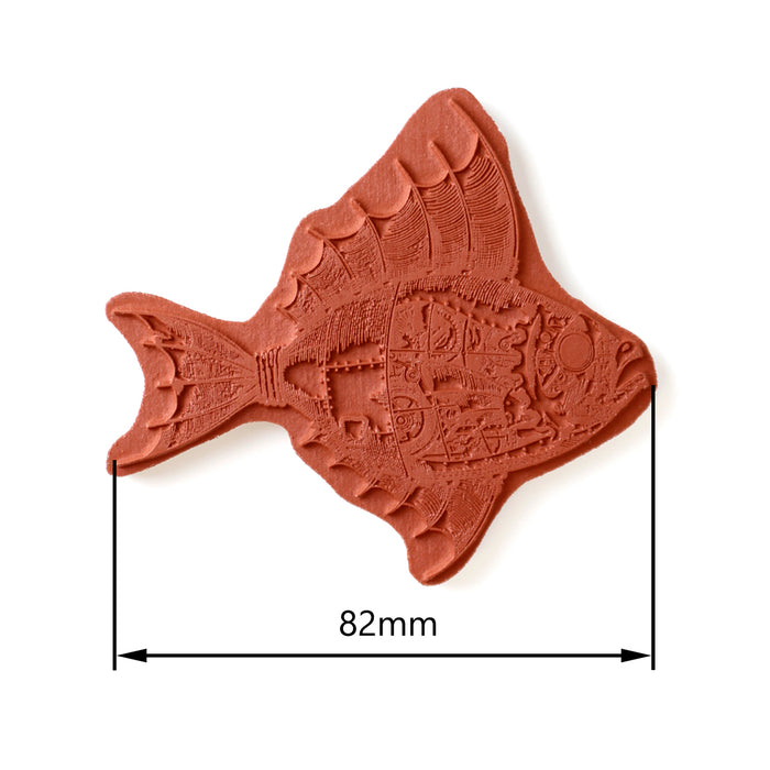 Steampunk Fish Pre Cut Rubber Stamp by Andy Skinner