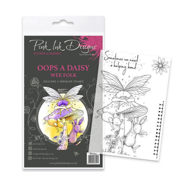 Pink Ink Designs - Oops A Daisy Fairy, A6 Clear Stamp Set