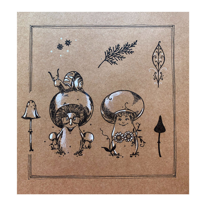 Pink Ink Designs - Mr & Mrs Button mushroom, A6 Clear Stamp Set