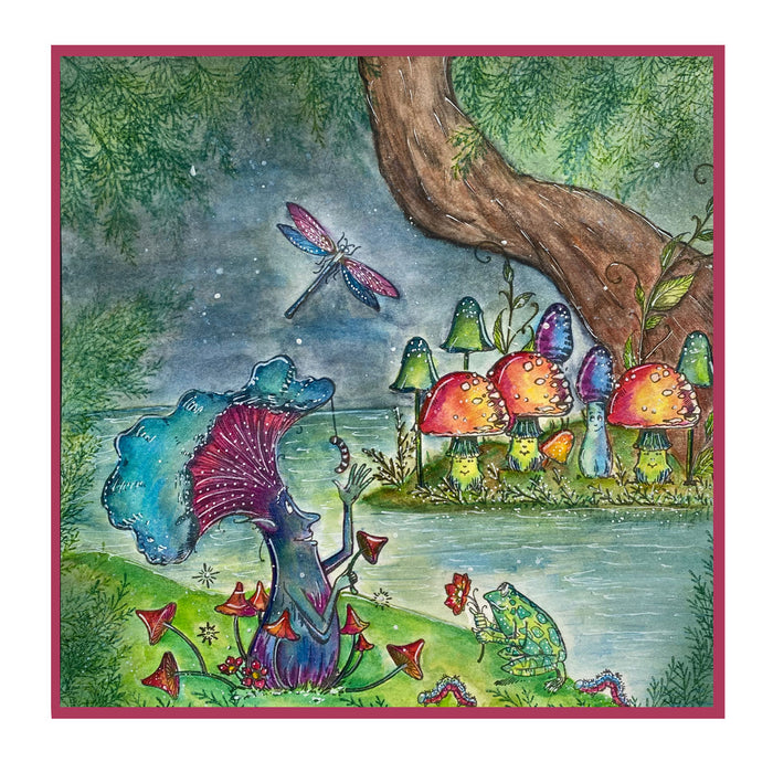 Pink Ink Designs - Oyster Frills Fungi, A6 Clear Stamp Set