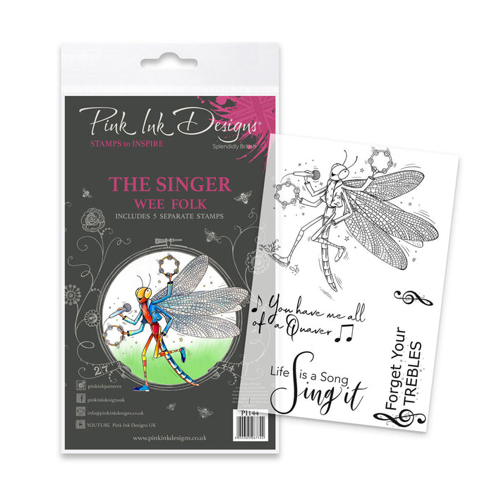 Pink Ink Designs - The Singer, A6 Clear Stamp Set