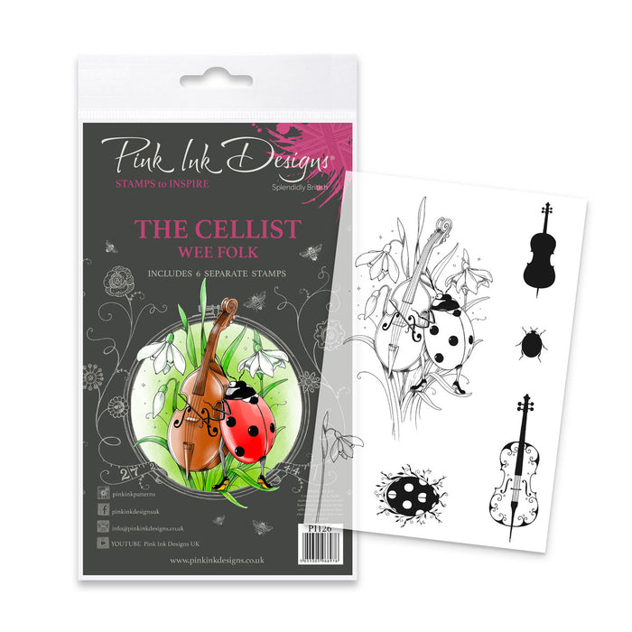 Pink Ink Designs - The Cellist, A6 Clear Stamp Set