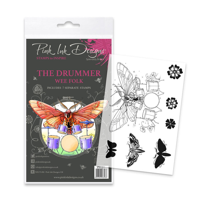 Pink Ink Designs - The Drummer, A6 Clear Stamp Set