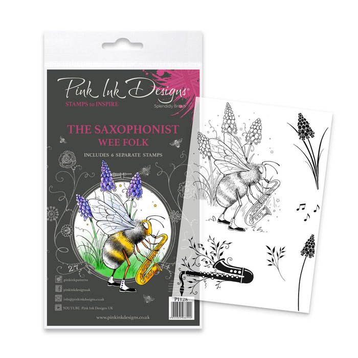 Pink Ink Designs - The Saxophonist, A6 Clear Stamp Set