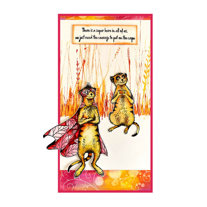 Pink Ink Designs - Super Hero - Meercat, A5 Clear Stamp Set
