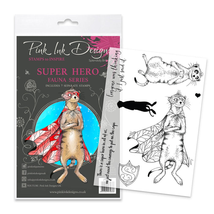 Pink Ink Designs - Super Hero - Meercat, A5 Clear Stamp Set