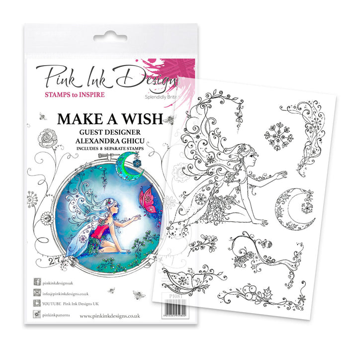 Pink Ink Designs - Make A Wish, A5 Clear Stamp Set