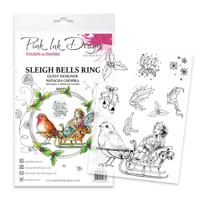 Pink Ink Designs - Sleigh Bells Ring, A5 Clear Stamp Set