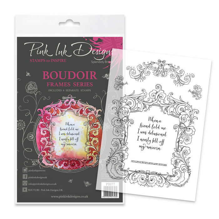 Pink Ink Designs - Frames - Boudoir, A5 Clear Stamp Set