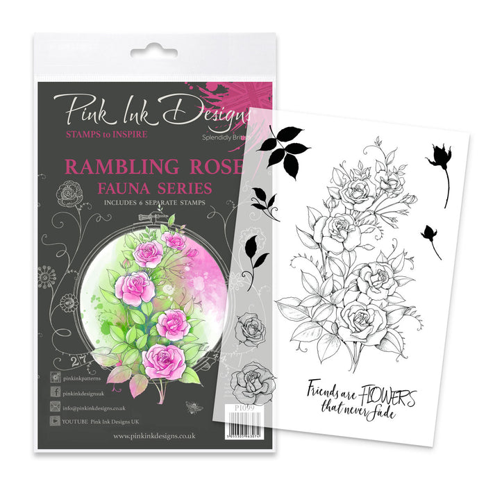Pink Ink Designs - Rambling Rose, A5 Clear Stamp Set