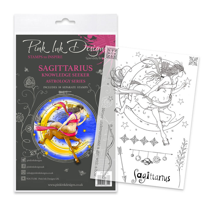 Pink Ink Designs - Sagittarius, A5 Clear Stamp Set