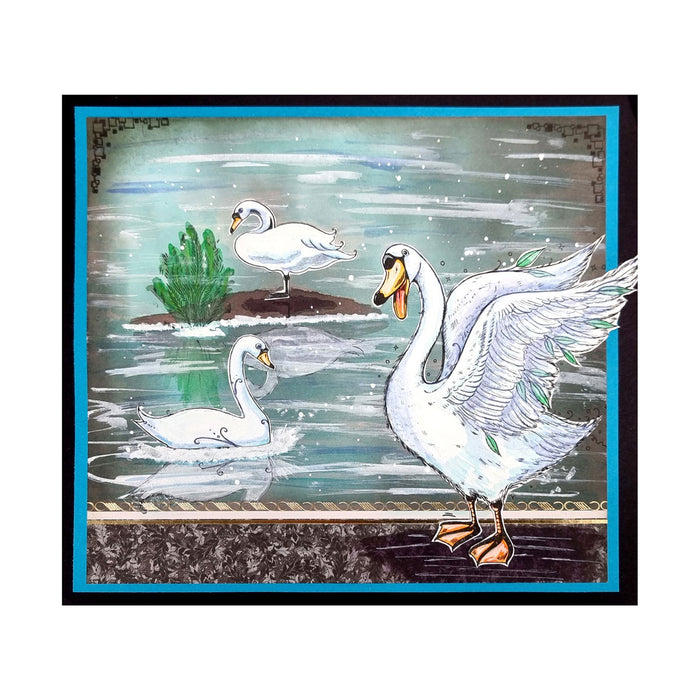 Pink Ink Designs - Swan Jovi, A5 Clear Stamp Set