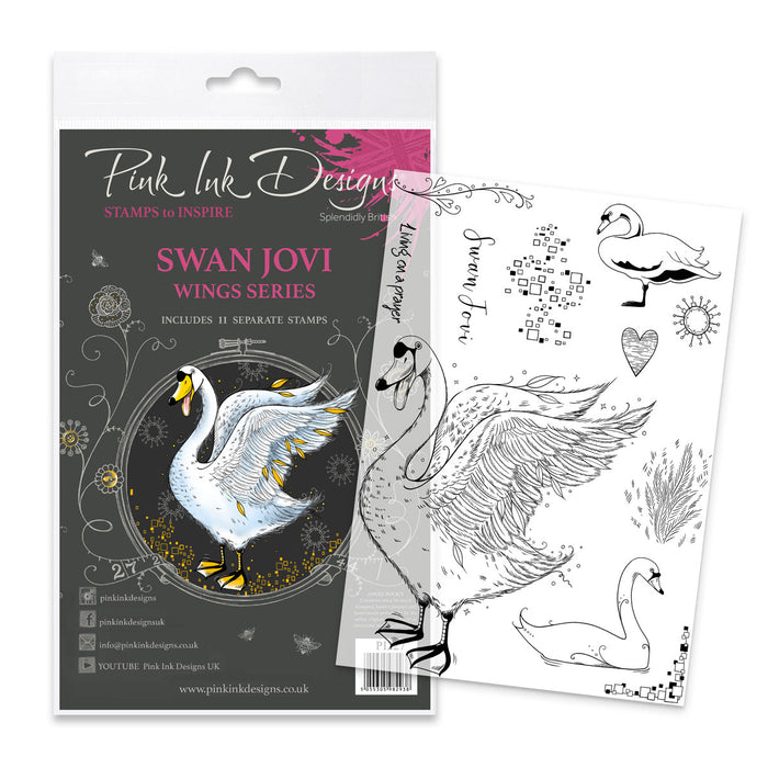 Pink Ink Designs - Swan Jovi, A5 Clear Stamp Set