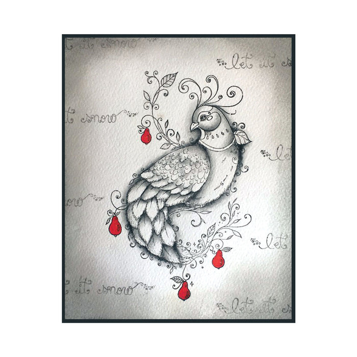 Pink Ink Designs - In A Pear Tree - Partridge, A5 Clear Stamp Set
