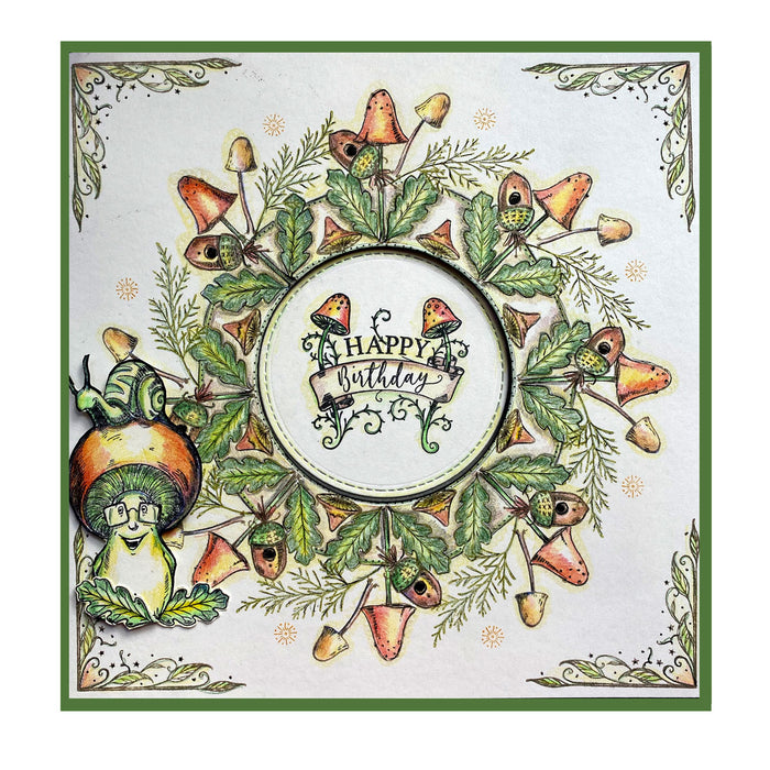 Pink Ink Designs - Mr & Mrs Button mushroom, A6 Clear Stamp Set