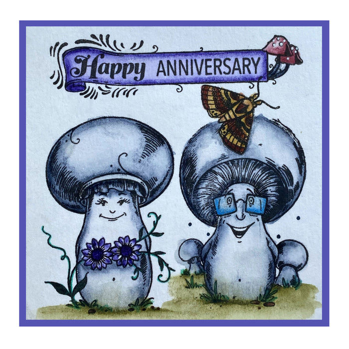Pink Ink Designs - Mr & Mrs Button mushroom, A6 Clear Stamp Set