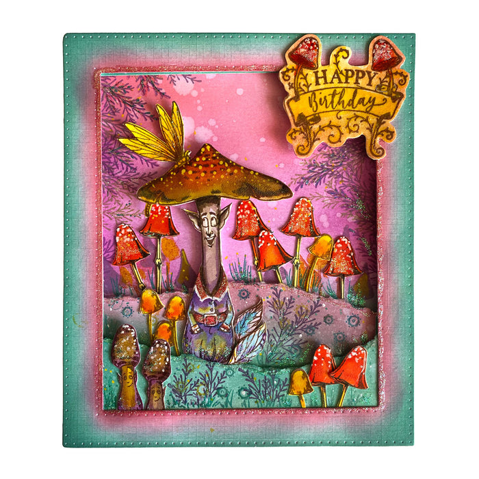 Pink Ink Designs - Shiitake Happens fungi, A6 Clear Stamp Set