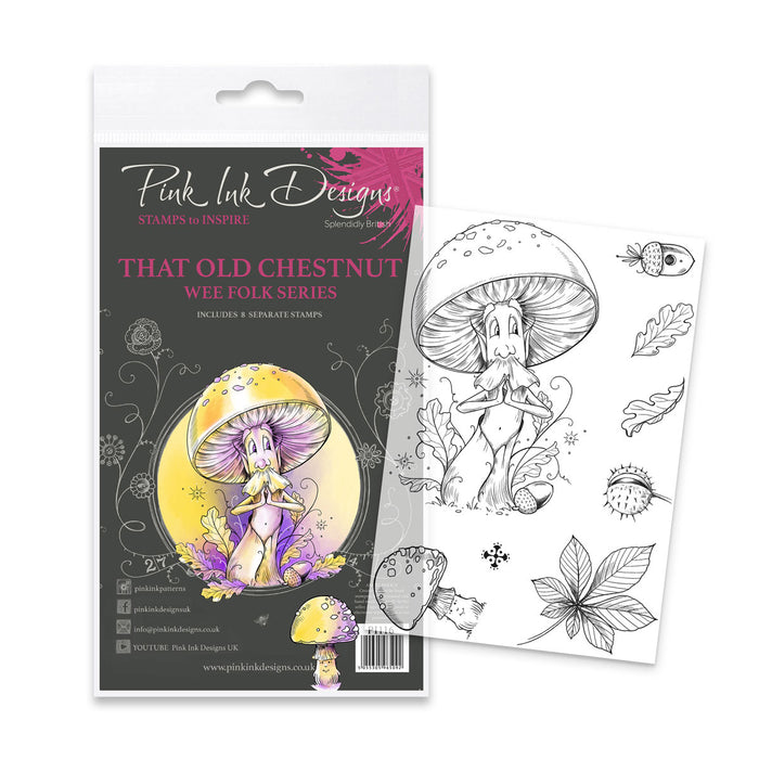 Pink Ink Designs - That Old Chestnut fungi, A6 Clear Stamp Set