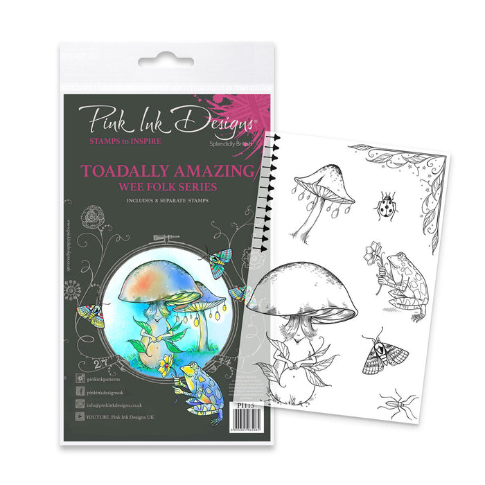 Pink Ink Designs - Toadally Amazing fungi, A6 Clear Stamp Set