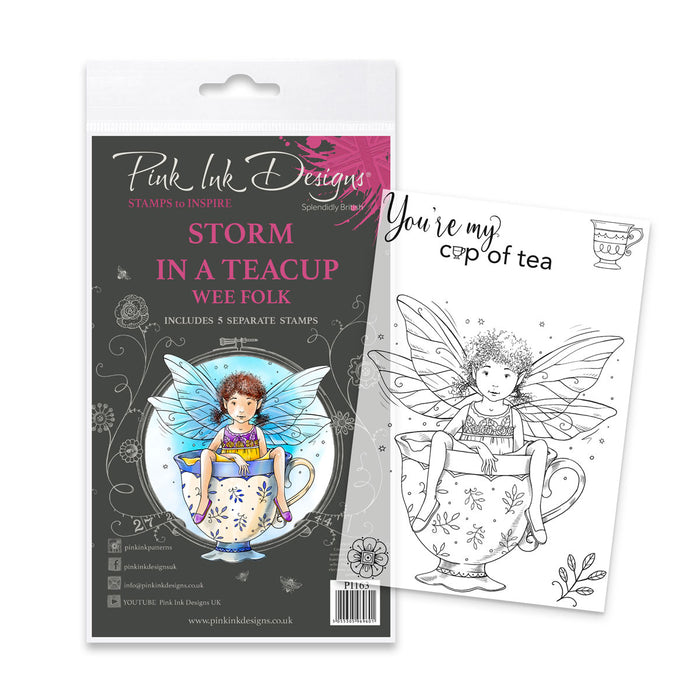 Pink Ink Designs - Storm in a Teacup Fairy, A6 Clear Stamp Set