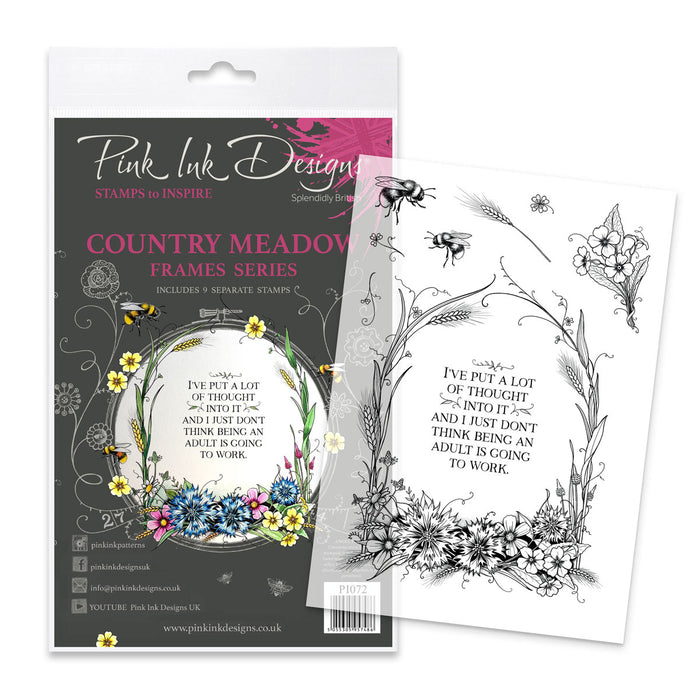 Pink Ink Designs - Frames - Country Meadow, A5 Clear Stamp Set