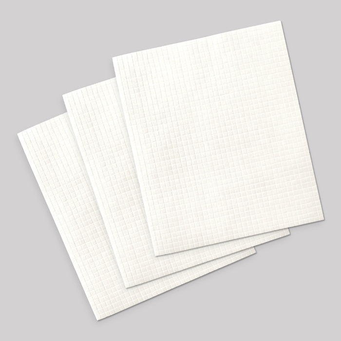 3x3mm Double Sided Adhesive Pads - White 1mm, pack of 3