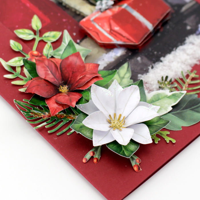 Traditional Christmas Die Cut Flowers & Leaves, 12 sheets