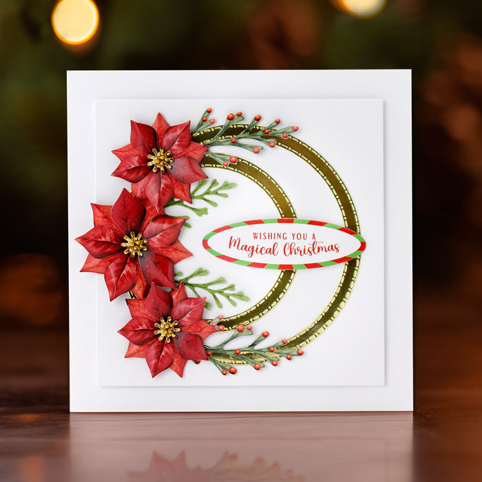 Traditional Christmas Die Cut Flowers & Leaves, 12 sheets