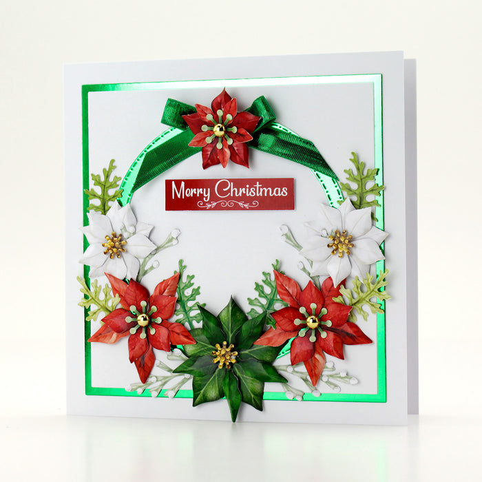 Traditional Christmas Die Cut Flowers & Leaves, 12 sheets