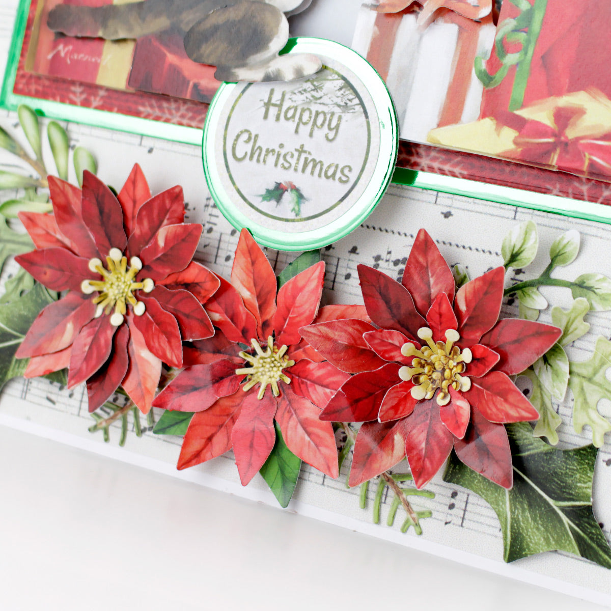 Traditional Christmas Die Cut Flowers & Leaves, 12 sheets