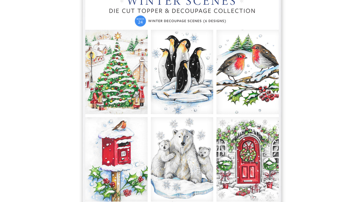 Winter Scenes Die Cut Topper & Decoupage Collection | Katy Sue Designs