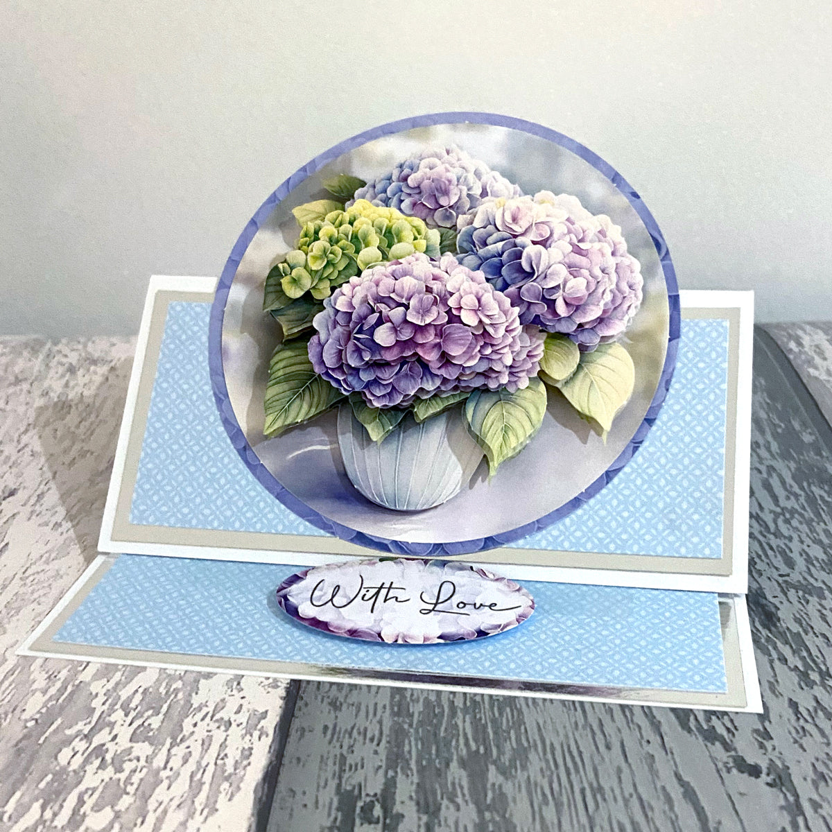 Die Cut Decoupage – Hydrangea Vase (pack of 3)