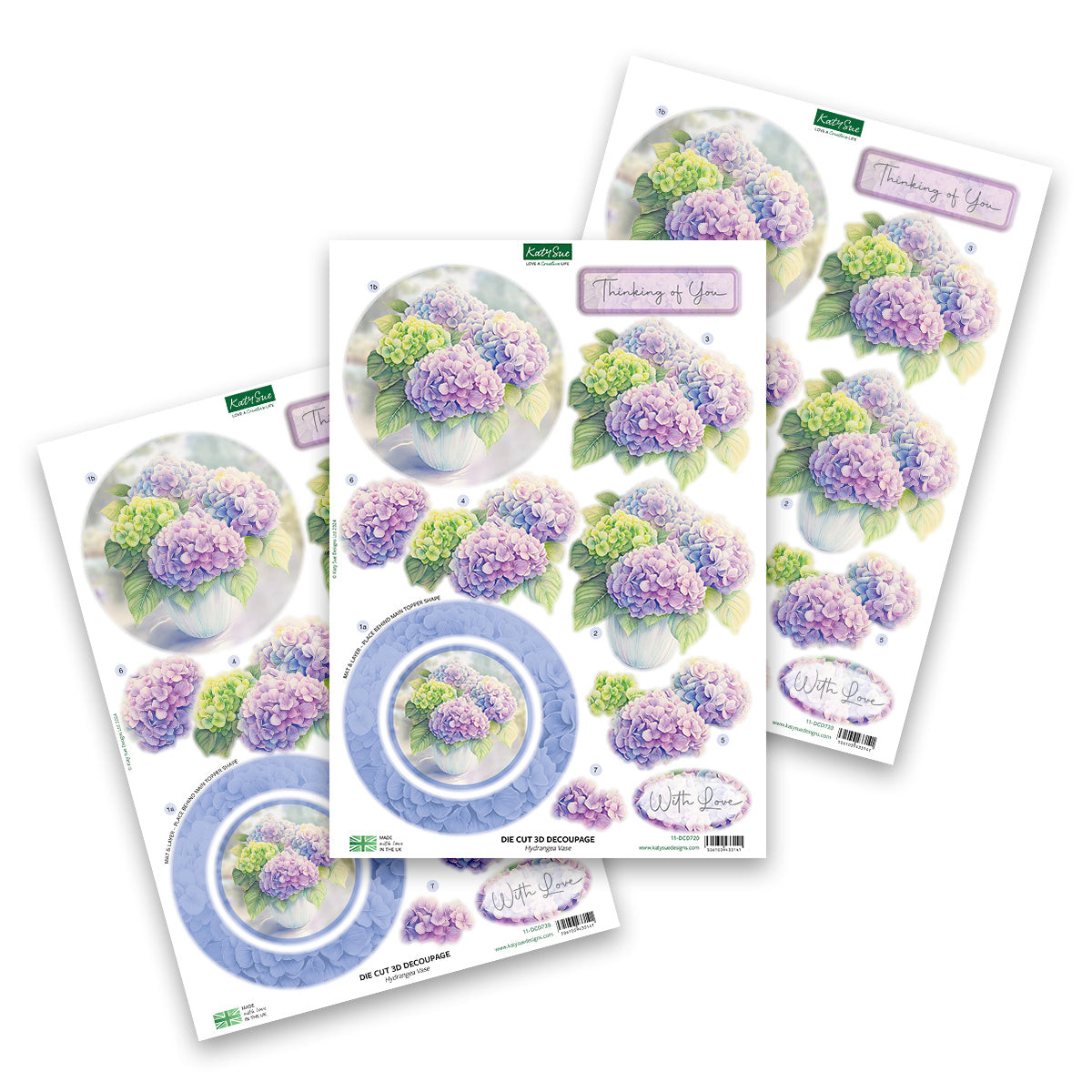 Gestanzte Decoupage-Schablonen – Thinking of You (12er-Pack)