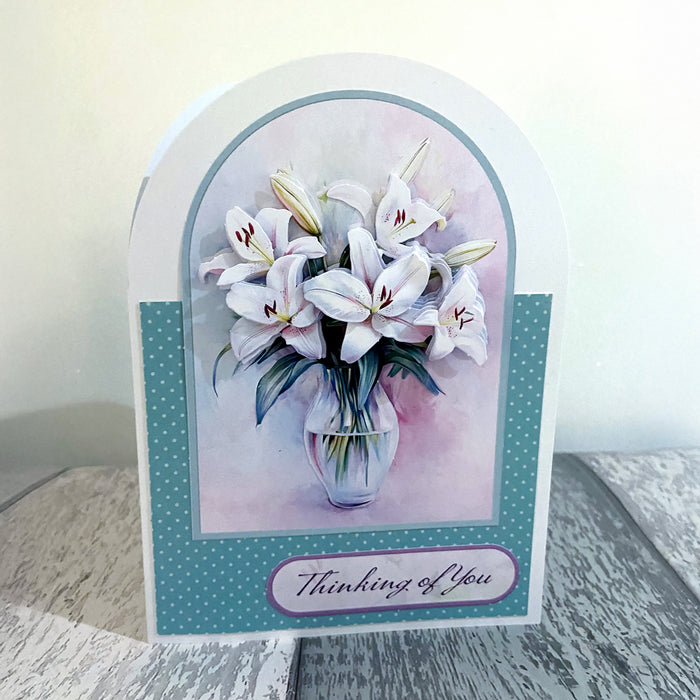 Gestanzte Decoupage-Vorlage – Vase mit Lilien (3er-Pack)