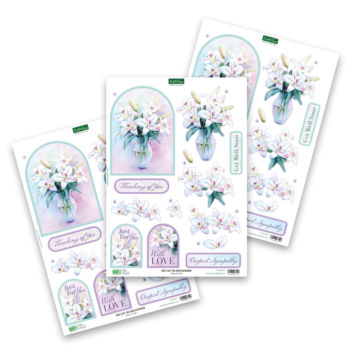 Gestanzte Decoupage-Schablonen – Thinking of You (12er-Pack)