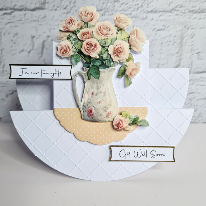 Gestanztes Decoupage-Muster – Krug mit Rosen (3er-Pack)