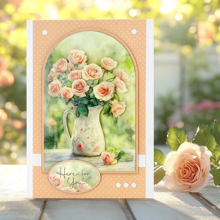 Die Cut Decoupage – Jug of Roses (pack of 3)