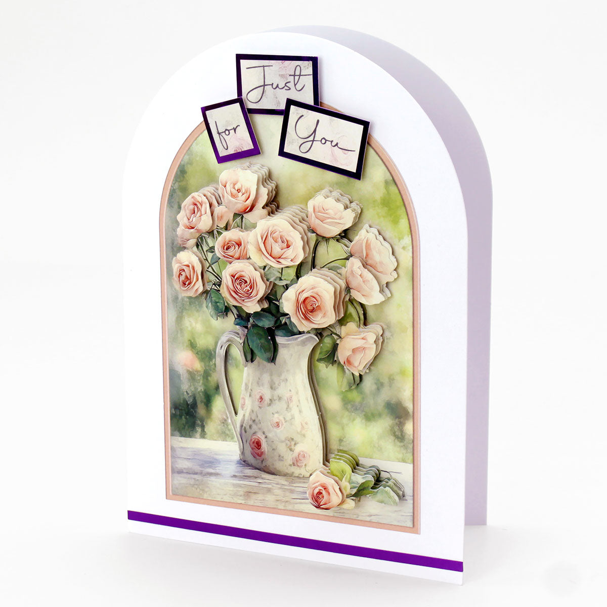 Gestanztes Decoupage-Muster – Krug mit Rosen (3er-Pack)